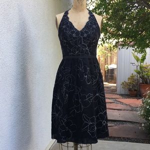 Beautifully embroidered halter dress by Ann Taylor